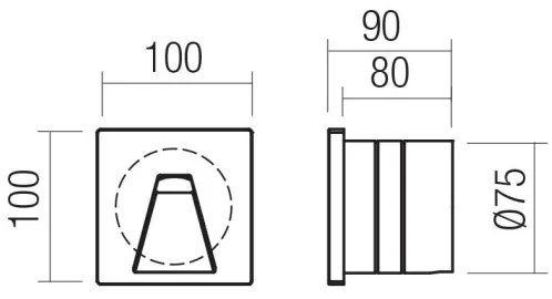 Redo 91195 - Luce orientativa da esterno LED BAST LED/2,5W/230V IP65 grigia