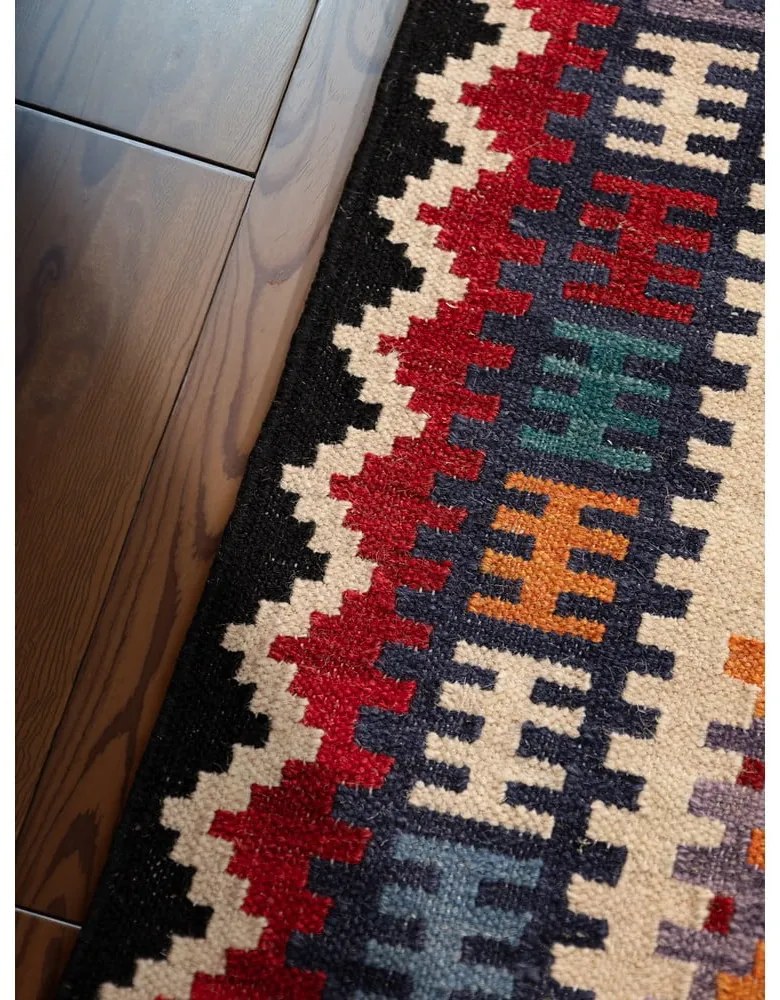 Tappeto rosso in lana reversibile/tessuto a mano 200x290 cm Kamal Kian – Nouristan