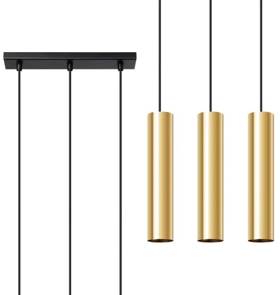 Sollux SL.1201 - Lampadario a sospensione con filo LAGOS 3xGU10/10W/230V oro