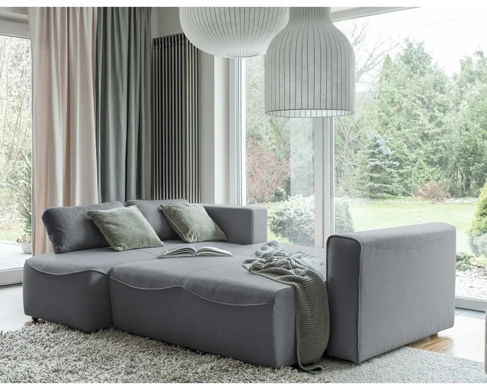 Divano letto angolare grigio (variabile) Homely Tommy - Miuform