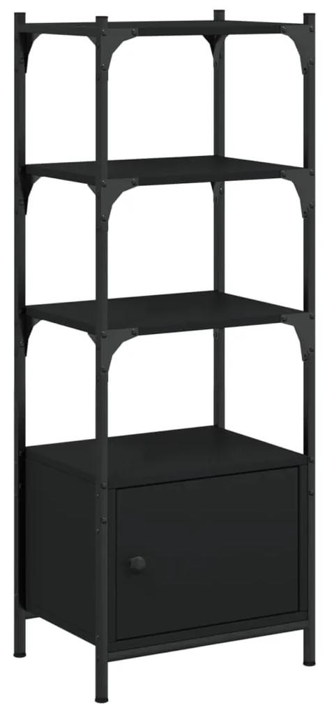 Libreria a 3 ripiani nera 41x30x109,5 cm in legno multistrato