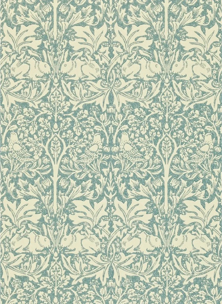 Morris & Co Carta da parati Brer Rabbit - Slate/ Vellum