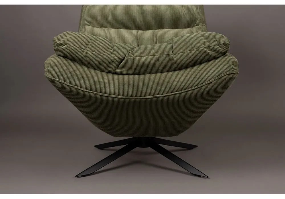 Poltrona in velluto verde Vince - Dutchbone