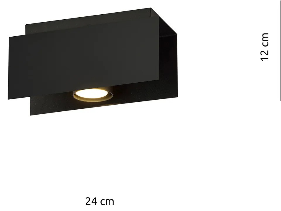 Plafoniera Moderna 1 Luce Cassiopea In Acciaio Nero