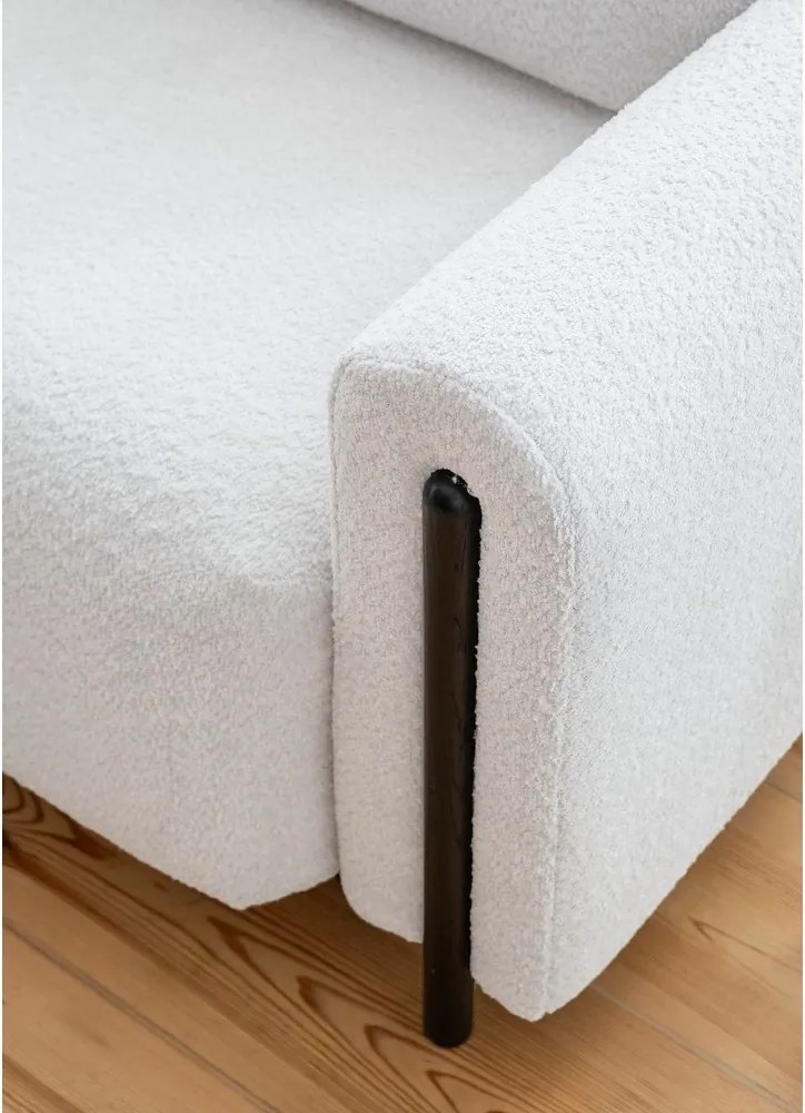 Divano grigio allungabile/con contenitore e rivestimento in bouclé 244 cm Arcadova – ELTAP