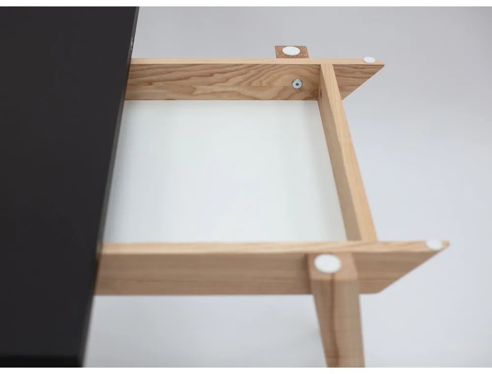 Tavolo da pranzo con piano nero allungabile con estensione 65x90 cm Envelope – Ragaba