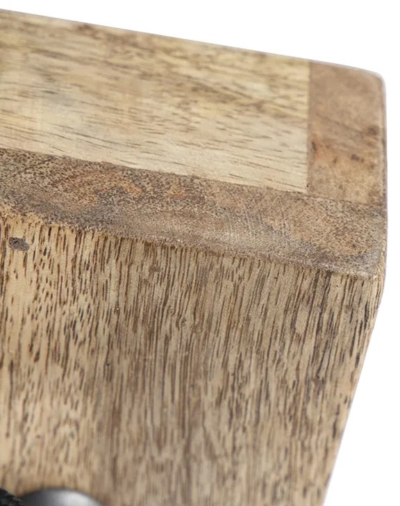 Faretto industriale grigio scuro con legno di mango 18 cm - Mangoes