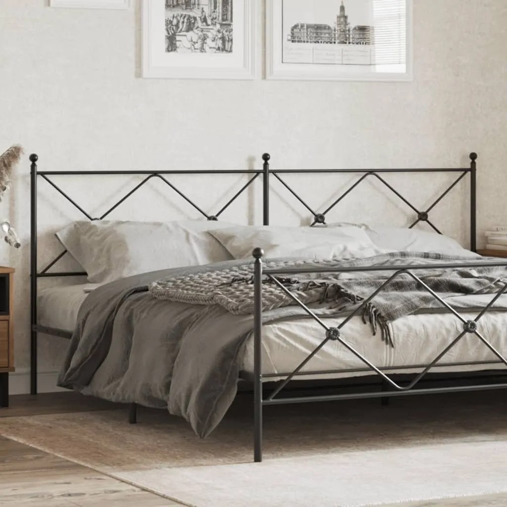 Testiera İn Metallo Nero 193 Cm /