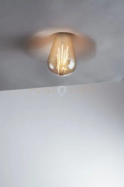 Incasso eva bianco 1 luce attacco e27 18x1,3cm in gesso verniciabile