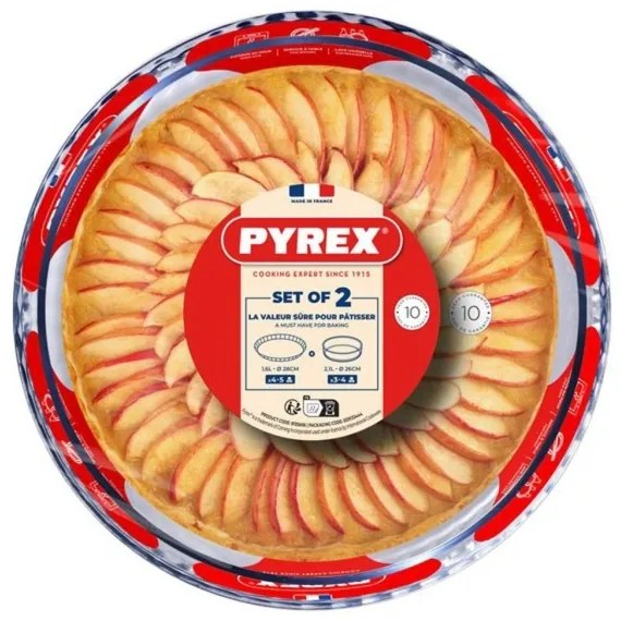 Set di 2 stampi per crostata PYREX, diametri 26 e 28 cm