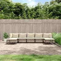 Set Divani da Giardino 7 pz con Cuscini Antracite in Polyrattan 3186782