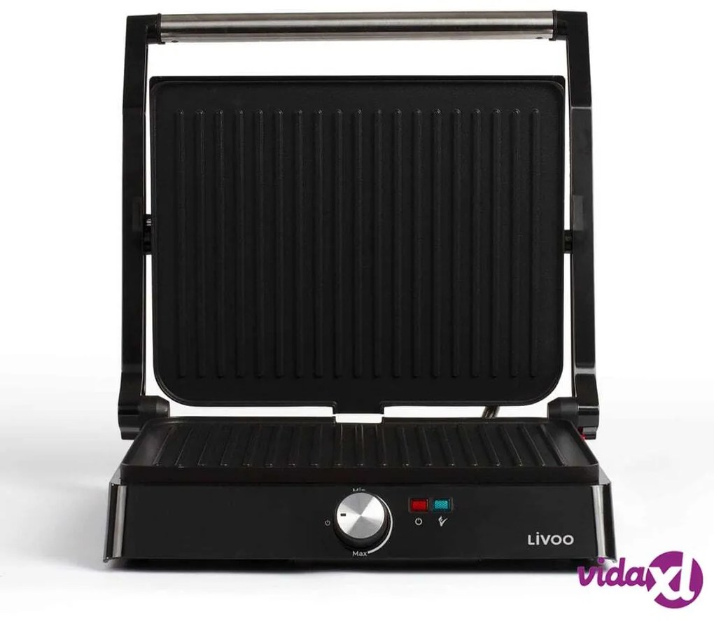 Livoo Griglia con Pressa per Panini 2200 W Grigia