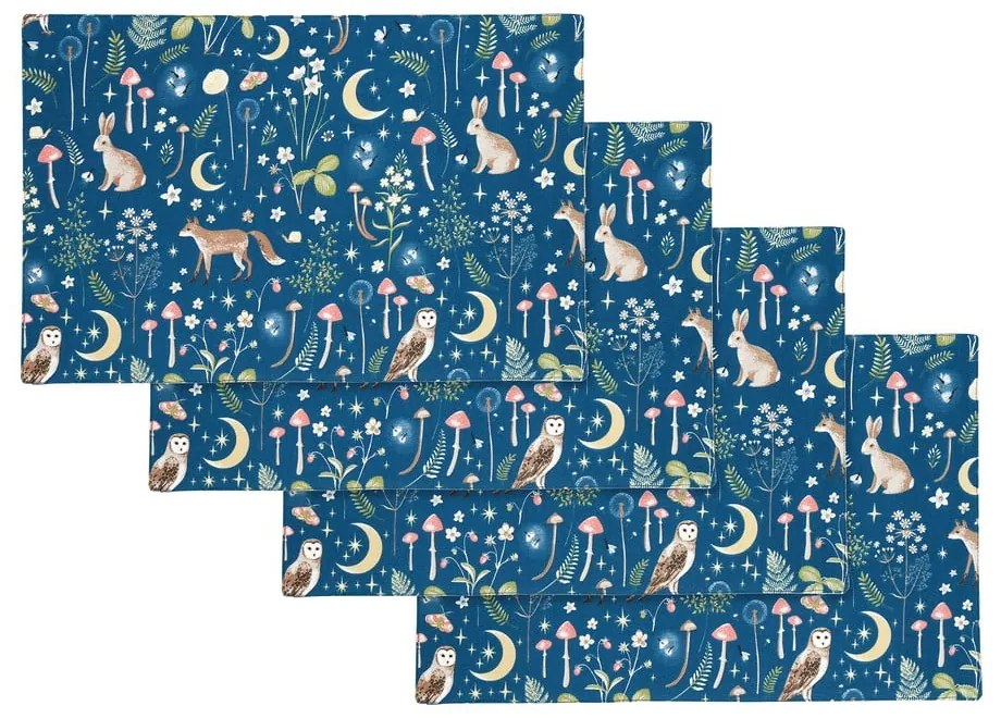 Tovagliette in set in cotone 4 pz 30x46 cm Enchanted Twilight Animals – Catherine Lansfield