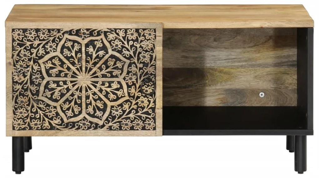 Tavolino da salotto 80x50x40 cm legno massello di mango