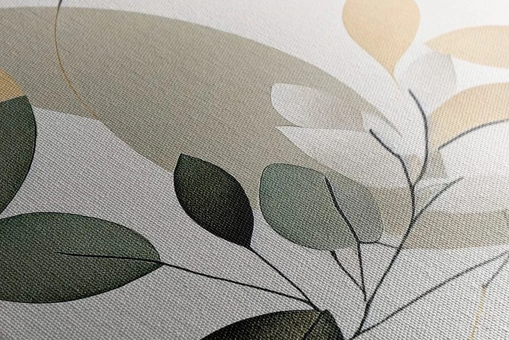 Quadro su tela – Foglie boho in cerchi