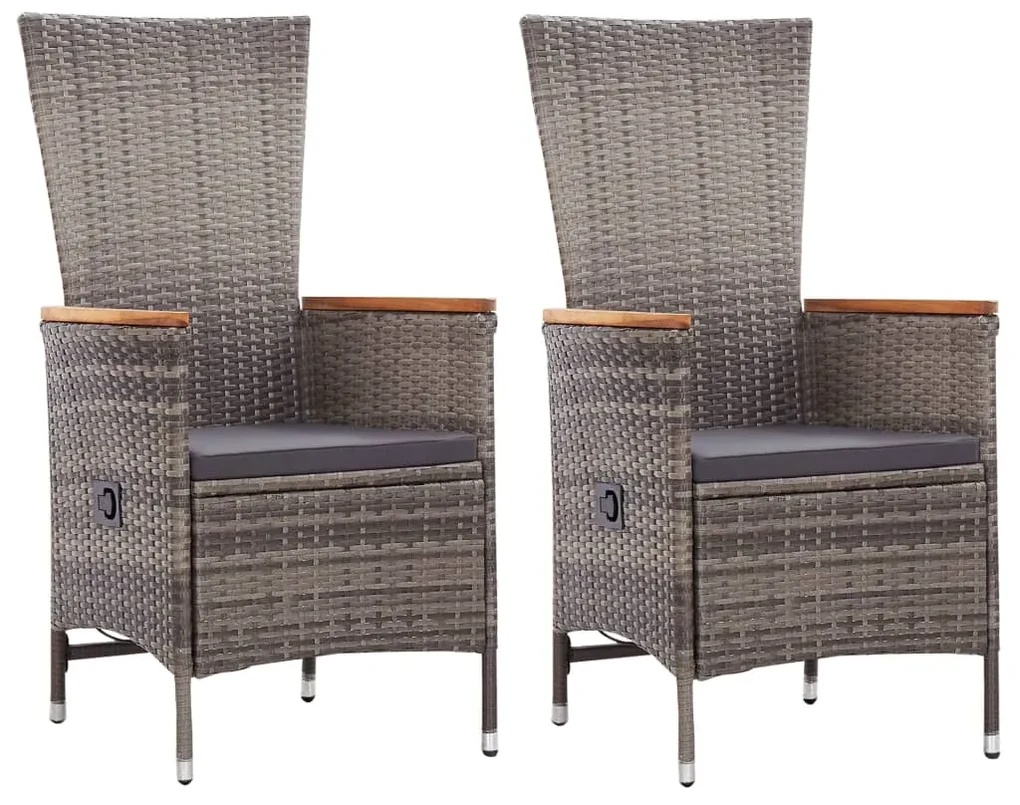 Set mobili da pranzo per giardino 3 pz grigio