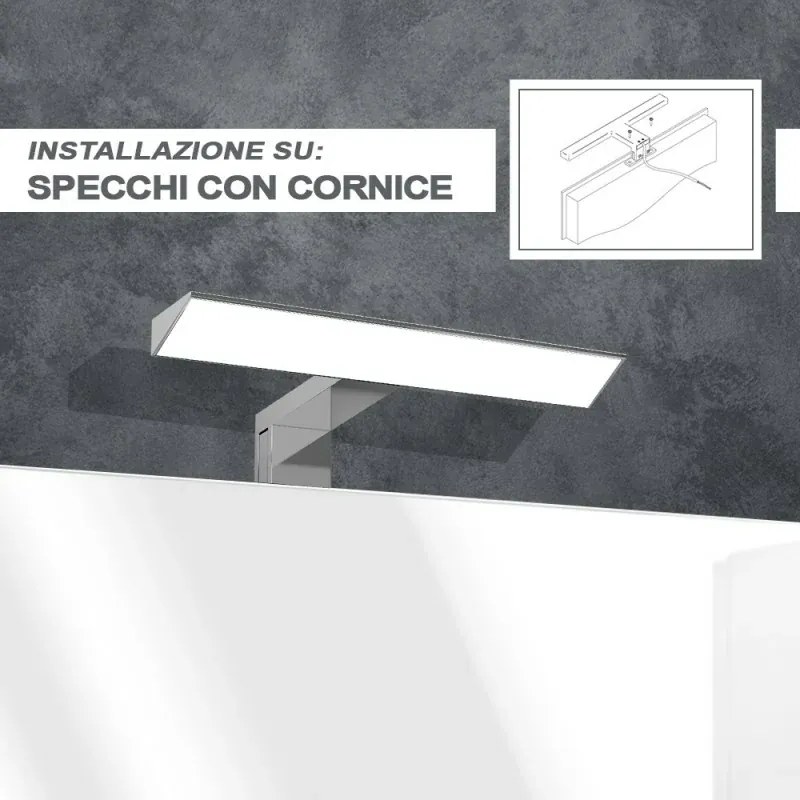 Lampada LED 30 cm triangolare con luce fredda e doppia installazione