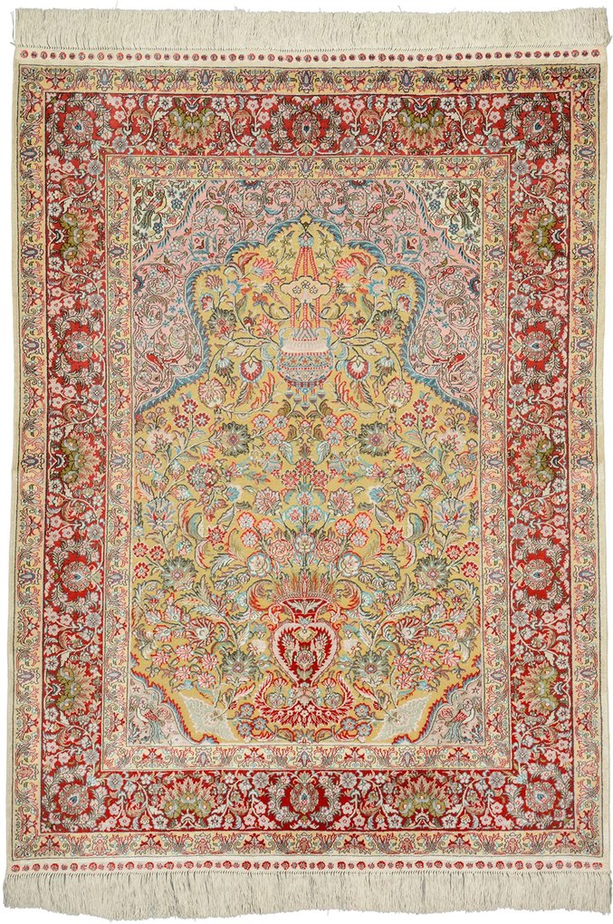 Hereke Tappeto orientale 110x140 Beige (Cina) Annodato A Mano