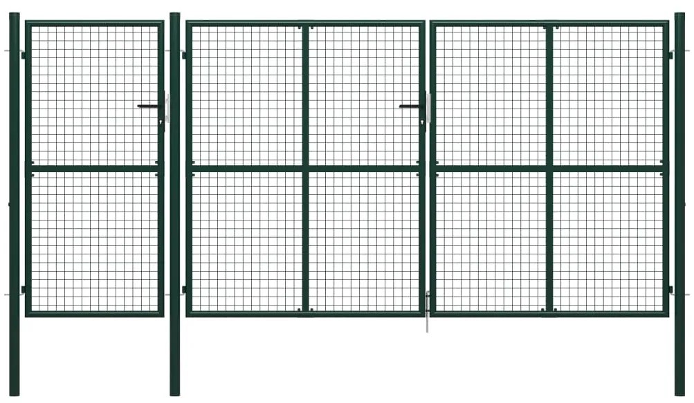 Cancello Per Giardino İn Acciaio 400x200 Cm Verde /