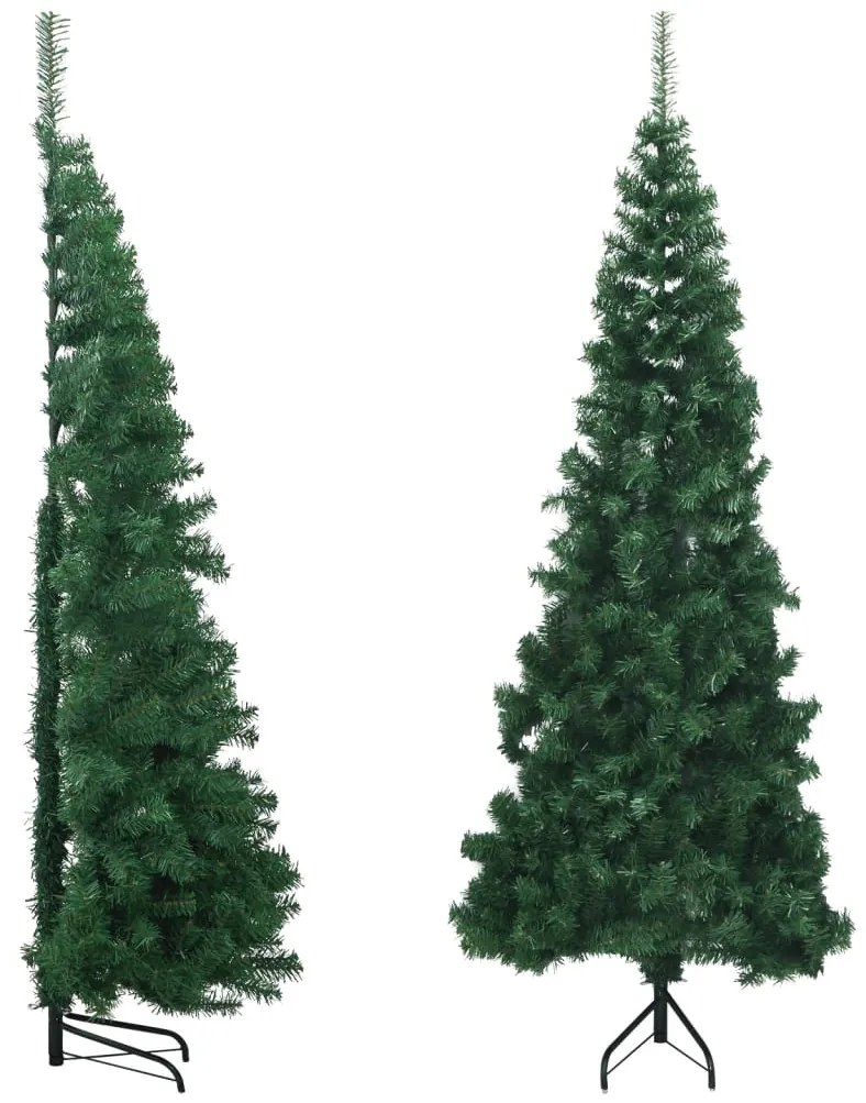 Albero di Natale Artificiale ad Angolo con Supporto Verde in PVC, 210 cm