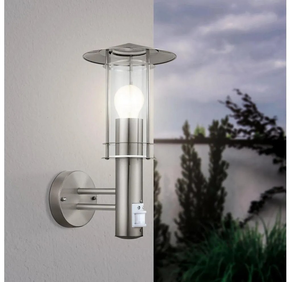 EGLO 30185 - Lampada da muro con sensore esterno LISIO 1xE27/60W/230V IP44
