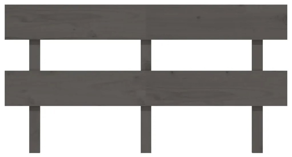 Testiera per letto grigia 164x3x81 cm in legno massello di pino