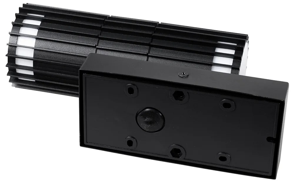 Lampada da parete per esterni nera con sensore di movimento 2 luci - Boris