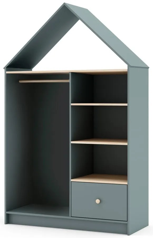 Armadio per bambini verde polveroso a giorno 110x180x45 cm Estefania – Marckeric