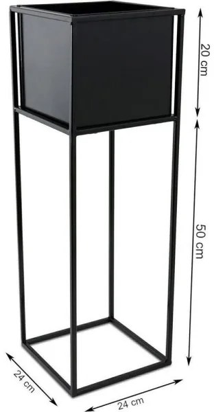 Portafiori 70x24 cm nero