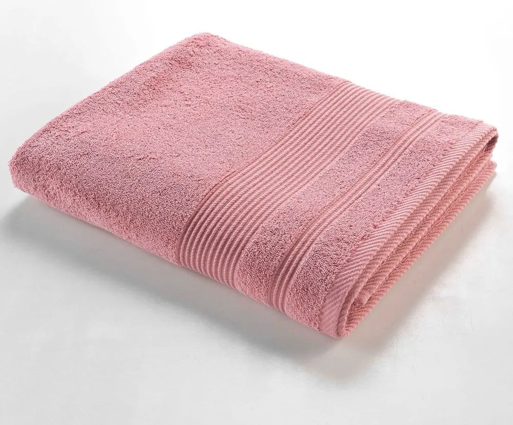 Asciugamano in spugna di cotone rosa 90x150 cm Tendresse - douceur d'intérieur