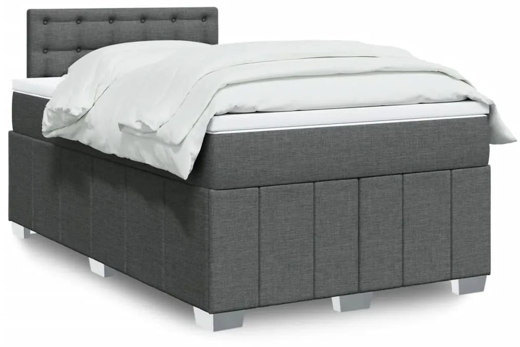 Giroletto A Molle Con Materasso Grigio Scuro 120x190cm Tessuto /