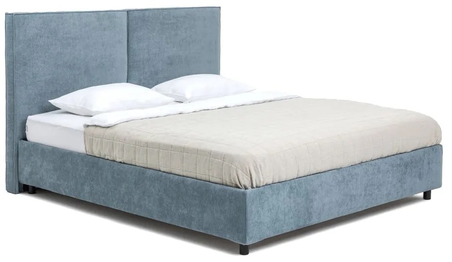 Letto matrimoniale imbottito blu con contenitore e rete inclusi 180x200 cm Myra Bold – Bonami Selection
