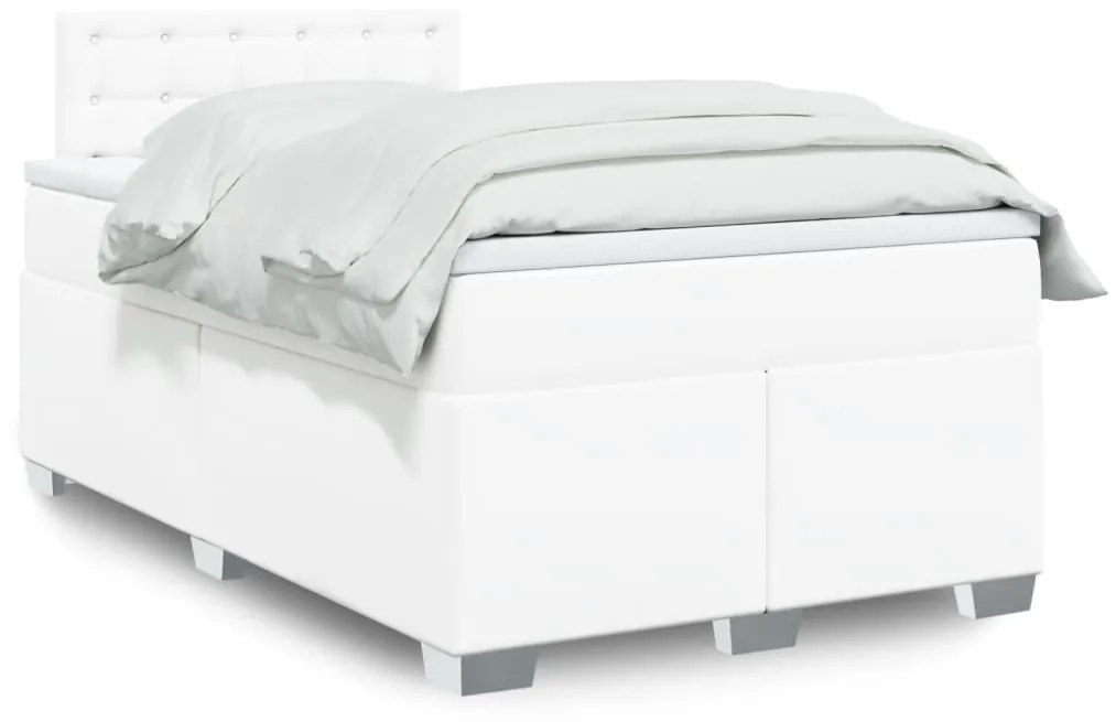 Giroletto A Molle Con Materasso Bianco 120x200 Cm İn Similpelle /