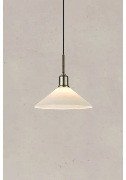 Markslöjd 108867 - Lampadario a sospensione con filo VELA 1xE27/40W/230V ottone/bianco