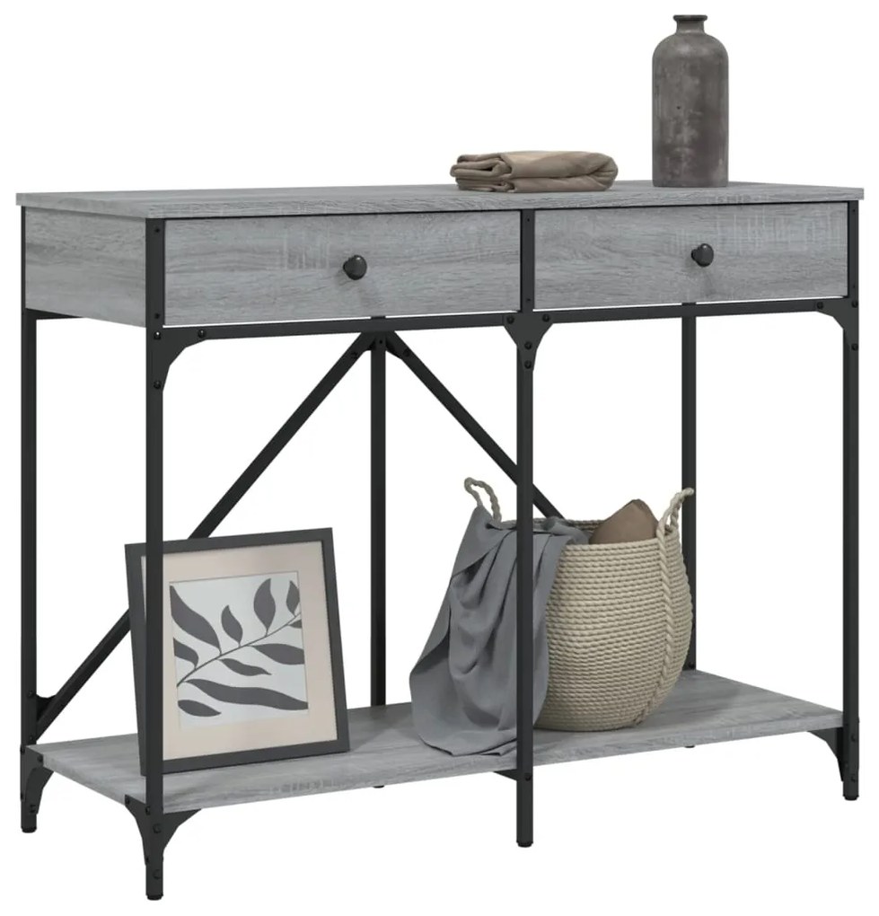 Tavolo consolle grigio sonoma 100x39x78,5 cm legno multistrato