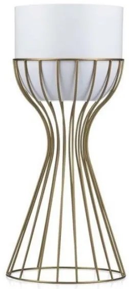 Vaso da fiori in metallo LOFT 46x20 cm oro/bianco