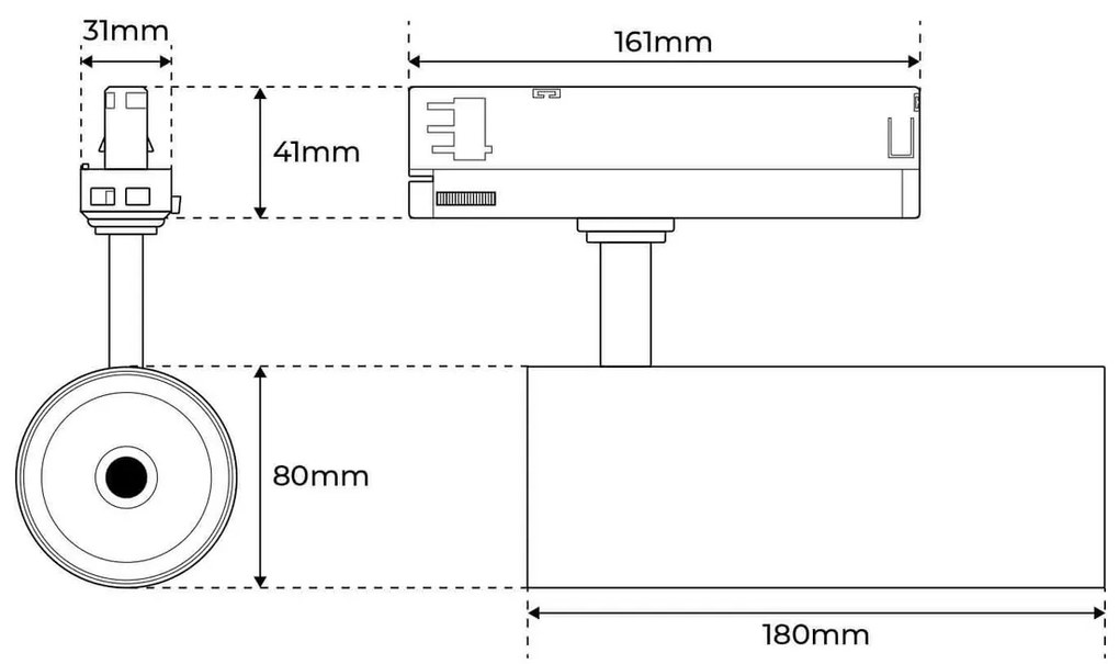 Faro LED 42W per Binario Trifase 38° + 60° Nero PHILIPS Xitanium CRI92 Colore Bianco Naturale 4.000K