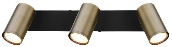 Globo 57911-3M - Faretto ROBBY 3xGU10/35W/230V nero/ottone