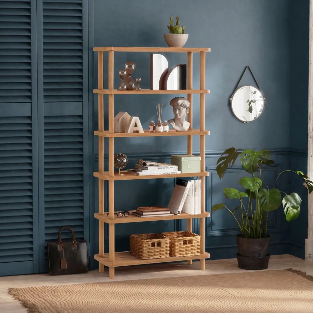 Libreria in pino decorato in colore naturale 80x168,5 cm Step - Kalune Design