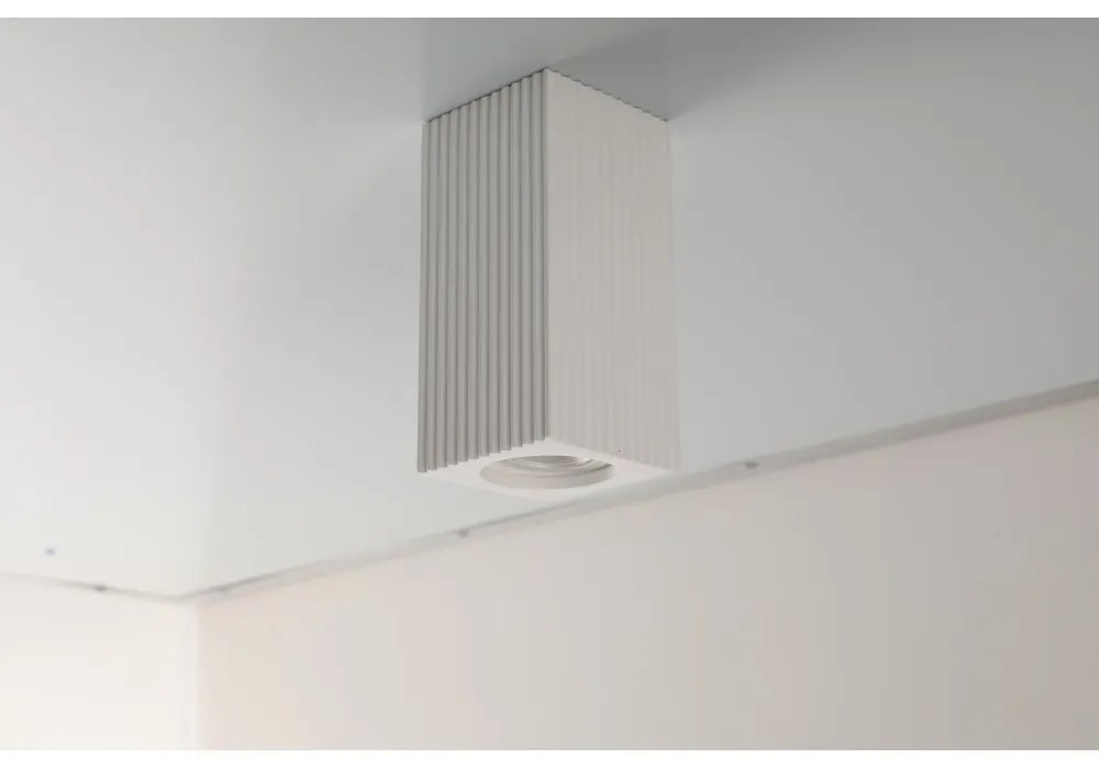 Plafoniera LED GU10 e GU5.3 in Gesso Pitturabile Quadrato 70x140mm Materiale Gesso