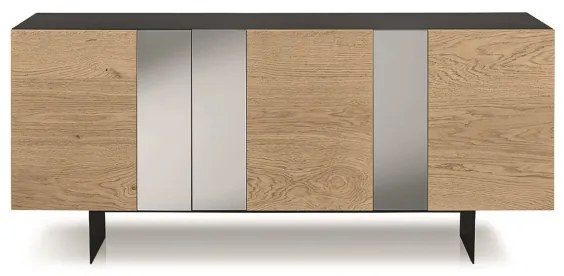 Madia a 3 ante 180 cm in Rovere Crudo con inserti specchio ROMEO con 2 piedini