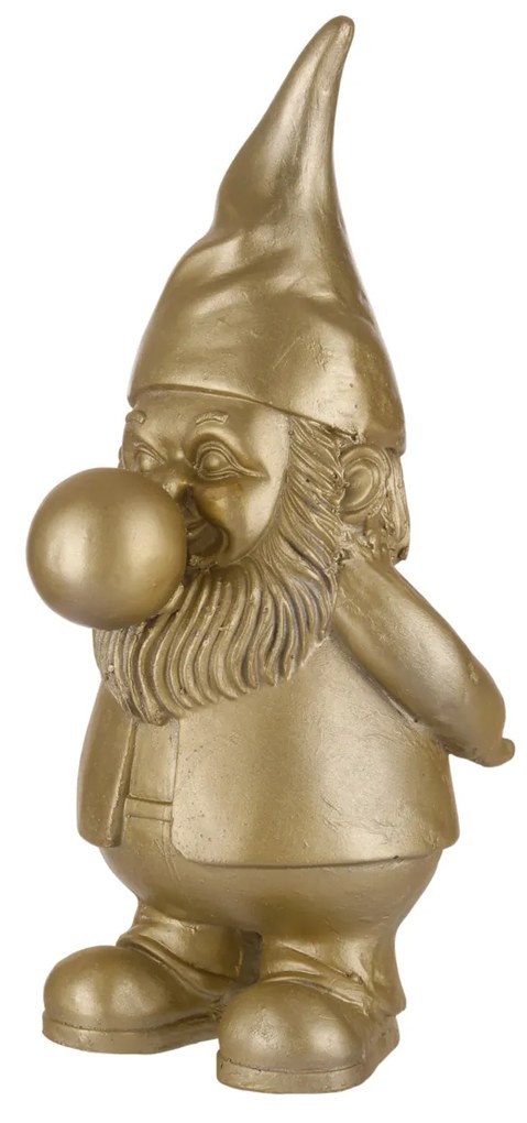 Statua gnomo con chewing gum 18,5x22x42,5 cm oro