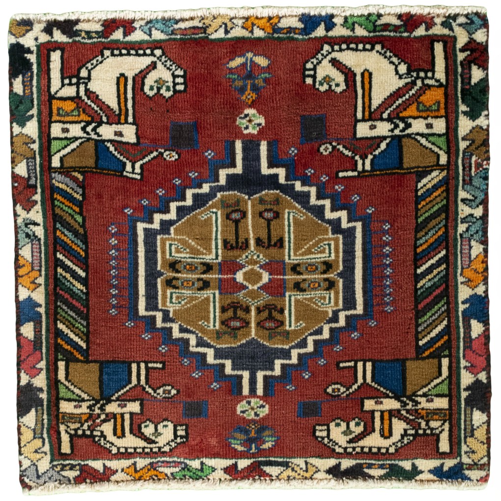 Shiraz Tappeto persiano 50x60 Rosso (Iran) Annodato A Mano