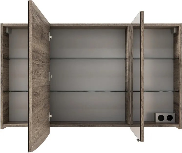 Specchio Contenitore Contea Con Illuminazione PELIPAL sinistro rovere sanremo L 120 x H 72 x P 17 cm