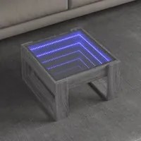 Tavolino da Salotto con LED Infinity Grigio Sonoma 50x53x30 cm 847628