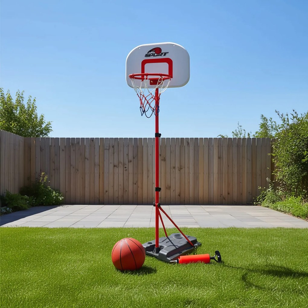 Canestro da Basket Altezza 162 cm con Piantana Palla e Pompa di Gonfiaggio...