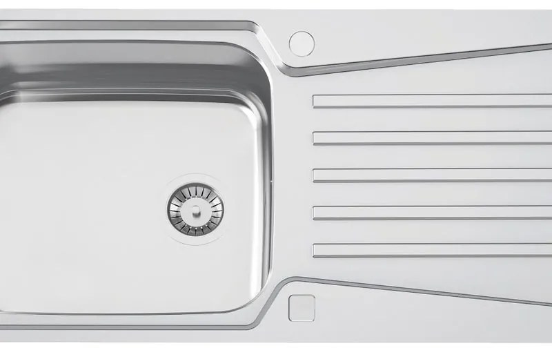 Lavello sopratop 1 vasca in inox argento RODI Evolution 105 L 99 x L 49 cm, reversibile
