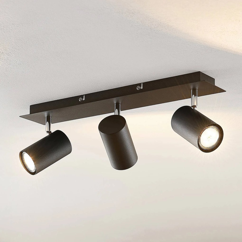 Lindby fatto da soffitto Joffrey, a 3 luci, nero, metallo