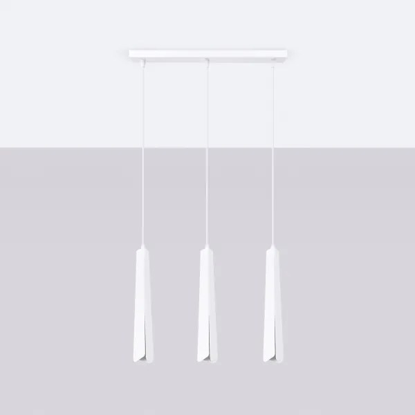 Sollux SL.1399 - Lampadario a sospensione con filo PRYSM 3xG9/8W/230V bianco