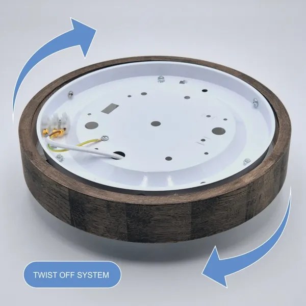 Brilagi-LED RGBW Plafoniera dimmerabile CARVALHO SLIM 1xE27/15W/230V Wi-Fi rovere Ø 27 cm